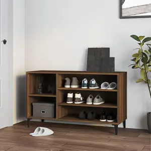 Shoe Cabinet Brown Oak 102x36x60 cm Engineered Wood