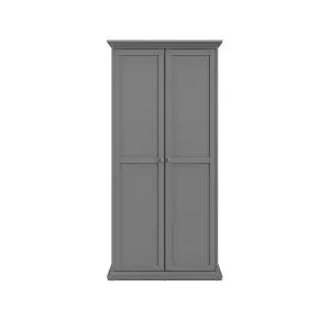 Paris Modern Matt grey Double Wardrobe (H)2006mm (W)962mm (D)605mm