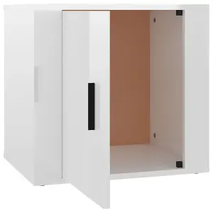 Berkfield Bedside Cabinet High Gloss White 50x39x47 cm