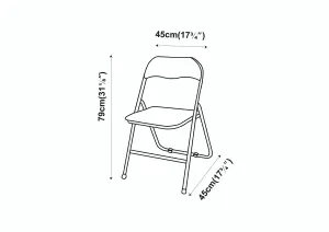 URBNLIVING 79cm Height 6 Pcs Folding Lightweight Portable Metal Frame Beige Ribcord Chair Set