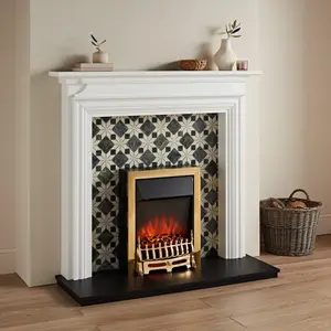 Focal Point Charlottesville White & black MDF Timeless Fireplace surround set