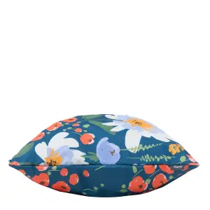 Veeva Meadow Print Set of 2 Navy Blue Outdoor Cushion