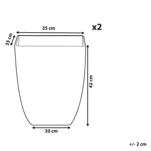 Set of 2 Plant Pots 35 x 35 x 42 cm Marble Effect MIRO