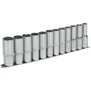 12 PACK - DEEP Socket Set - 1/2" Metric Square Drive - 6 Point WallDrive Torque