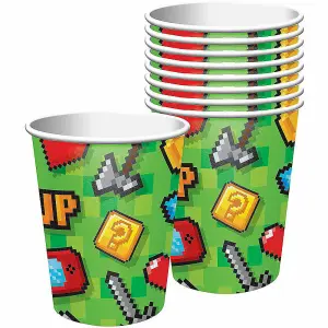 Creative Party Paper Video Game Items Party Cup (Pack of 8) Multicoloured (One Size)