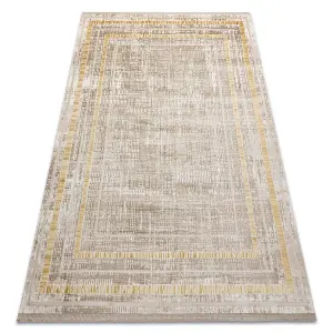 Modern carpet DUKE 51523 beige / gold - Frame, structured, very soft,  180x270 cm