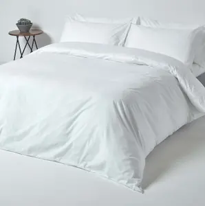 Homescapes White Egyptian Cotton Flat Sheet 200 TC, Double