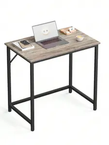 VASAGLE Computer Desk, Small Office Desk And Workstation, Work Desk For Home Office, Study, Bedroom, Metal Frame, Greige And Black