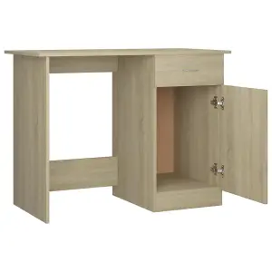 Berkfield Desk Sonoma Oak 100x50x76 cm Engineered Wood