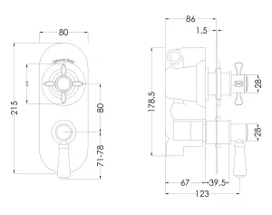 Traditional Concealed Twin Thermostatic Shower Valve, 1 Outlet - Chrome - Balterley