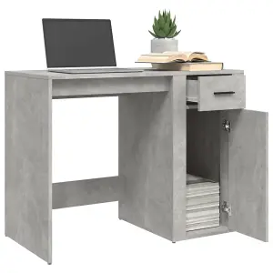 Berkfield Desk Concrete Grey 100x49x75 cm Engineered Wood