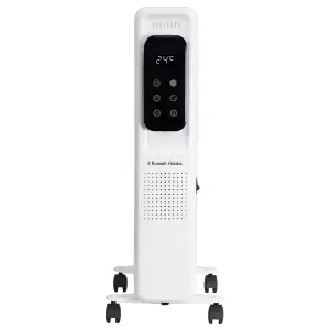 Russell Hobbs Electric Heater 2000W White Digital 9 Fin Oil Filled Radiator with Remote & 2 Year Guarantee RHOFR2009-D