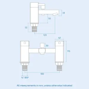 Nes Home Kia Square Basin Mono And Bath Shower Mixer Tap with Waste