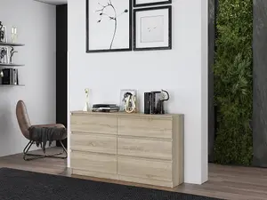 M6 140 Malwa Large Chest of Drawers Sonoma Oak