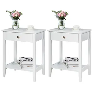 End Table Set White