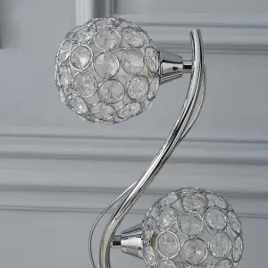 The Lighting Edit Ida Crystal spiral Chrome effect Table lamp