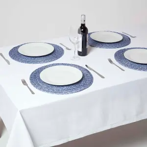 Homescapes Blue Handwoven Round Placemats Set of 4