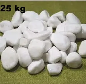 Decorative MARBLE EXTRA WHITE Stones  Pebbles  HOME & GARDEN  AQUARIUM 25kg