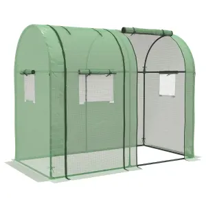 Outsunny Tomato Greenhouse with 2 Roll-up Doors, 185 x 94 x 150cm, Green