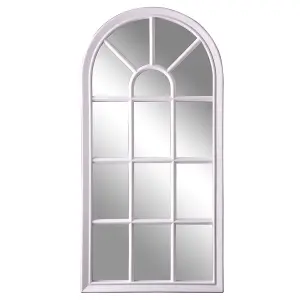 35X71Cm White Arched Window Style Wall Mirror