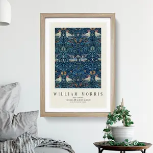 Birds Vol.3 by William Morris - Picture Frame Art Prints Oak / 65cm H x 48cm W x 2cm D