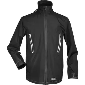 Premium 5V Heated Rain Jacket with Carbon Fibre Elements - Waterproof Extra Large Size