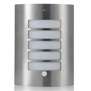 Fyffe 29.6cm H Outdoor Bulkhead Light with Dusk to Dawn Silver