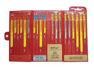 Starrett BU4 Multi-Material Jigsaw Blades Set - Wood, Metal, Plastics - 19-Pieces