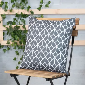 Veeva Indoor Outdoor Cushion Set of 2 Slate Grey Water Resistant Cushions