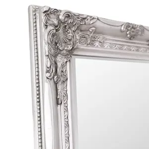 Andrews Flat Wall Mirror Antique Silver / 100cm x 70cm W