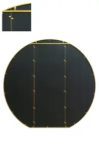 MirrorOutlet The Circulus Gold Framed Flat Bottom Circular Window Wall Mirror 189CM X 180CM