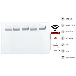 MYLEK Panel Heater 1.5KW Eco Smart WiFi App Radiator Electric Low Energy with Timer and Thermostat