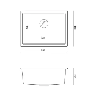 Quadron Logan 100 Workstation Sink Undermount, White GraniteQ material