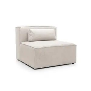 Doris Armless Chair Module in White  Cord Chenille