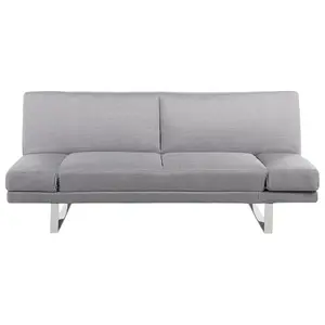 Beliani Scandinavian Sofa Bed YORK Light Grey