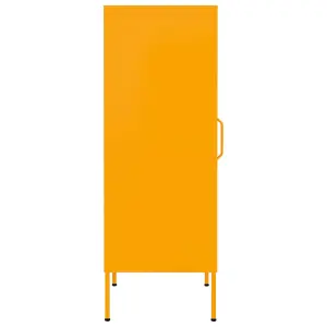 Berkfield Storage Cabinet Mustard Yellow 42.5x35x101.5 cm Steel