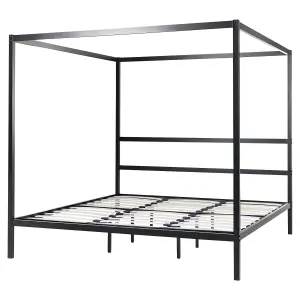 Metal EU Super King Size Canopy Bed Black LESTARDS