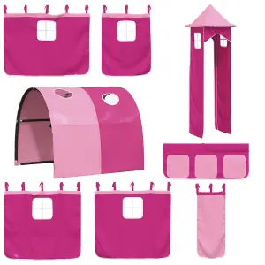 Berkfield Kids' Loft Bed with Tower without Mattress Pink 80x200 cm