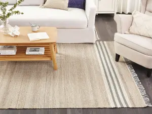 Jute Area Rug 160 x 230 cm Beige and Grey MIRZA