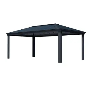 Palram - Canopia Dallas Grey Rectangular Gazebo, (W)6.12m (D)3.64m - Assembly required