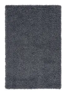 Modern Easy to Clean Charcoal Plain Shaggy Rug for Dining Rug-60cm X 120cm