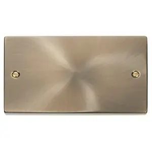 Click Scolmore Deco Blanking Plate 2 Gang Antique Brass - VPAB061