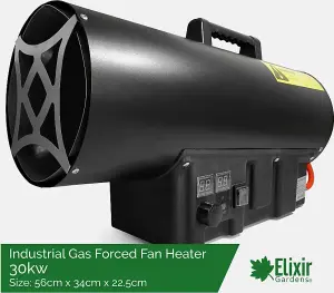 Elixir Gardens GH-30 1x30kw electric fan assisted gas heater