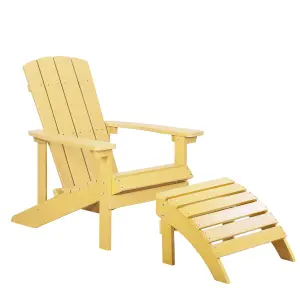 Garden Chair ADIRONDACK with Footstool Yellow