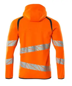 Mascot Accelerate Safe Hoodie with Zipper (Hi-Vis Orange/Dark Petroleum)  (Medium)