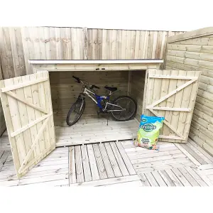 6 x 3 Pressure Treated T&G Wooden Garden Bike Store / Shed + Double Doors (6' x 3' / 6ft x 3ft) (6x3)