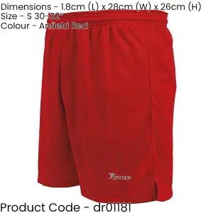 S ADULT Elastic Lightweight Football Gym Training Shorts - Anfield Red 30-32"