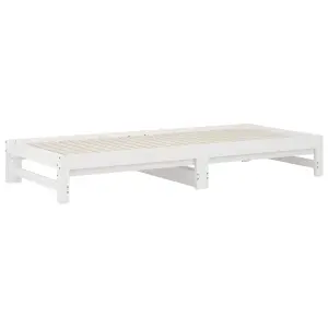 Berkfield Pull-out Day Bed White 2x(90x200) cm Solid Wood Pine