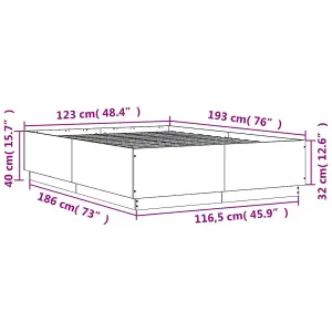 Berkfield Bed Frame without Mattress Black 120x190 cm Small Double