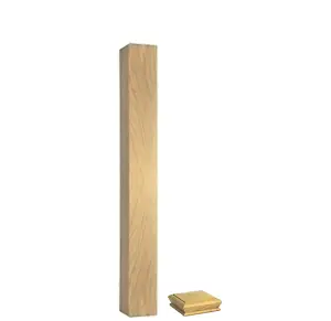 Solid Oak Complete Square Newel Post 90mm x 90mm x 1200mm Inc Cap UK Manufactured Traditional Products Ltd